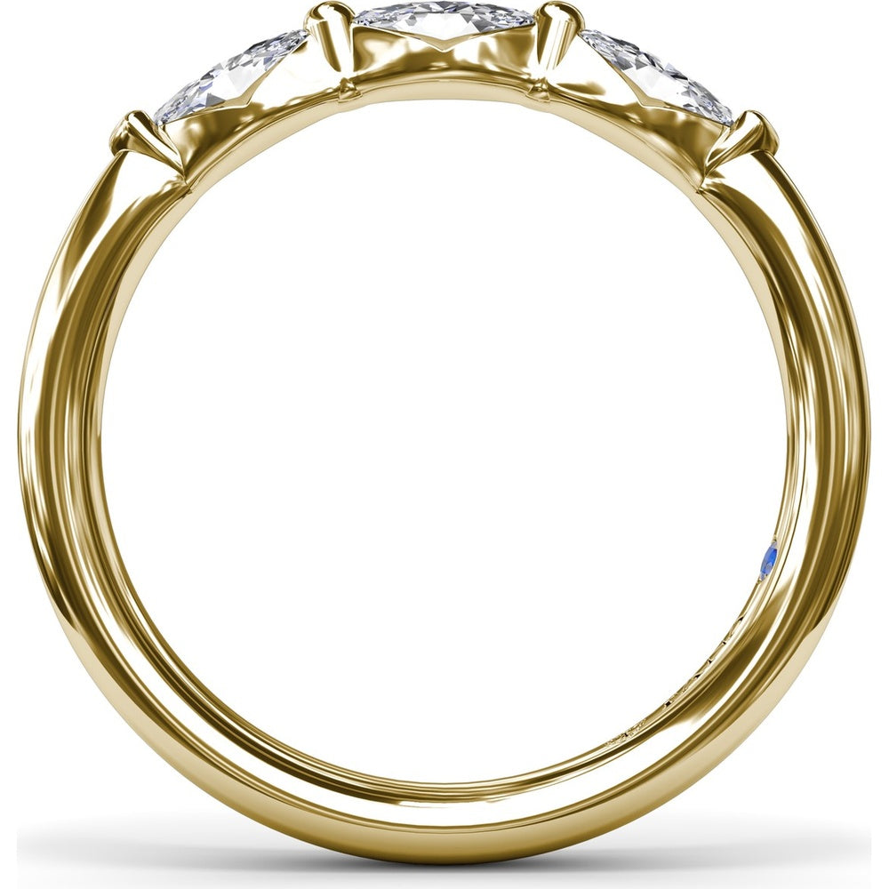 Marquise Diamond Wedding Band with Prong Set Diamonds by Fana - 0.51 Carat Total Diamond Weight