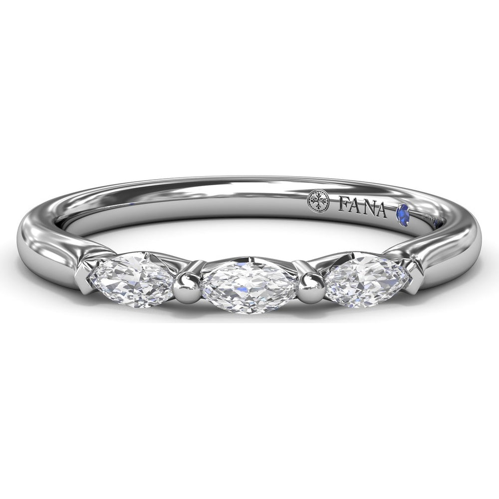 Marquise Diamond Wedding Band with Shared-Prong Setting by Fana - 0.25 Carat Total Diamond Weight