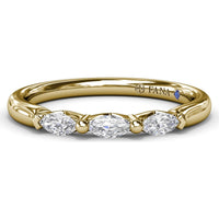 Marquise Diamond Wedding Band with Shared-Prong Setting by Fana - 0.25 Carat Total Diamond Weight