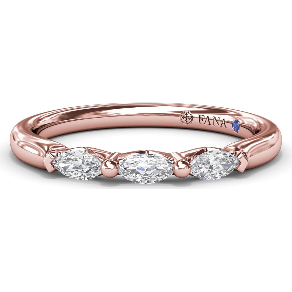 Marquise Diamond Wedding Band with Shared-Prong Setting by Fana - 0.25 Carat Total Diamond Weight