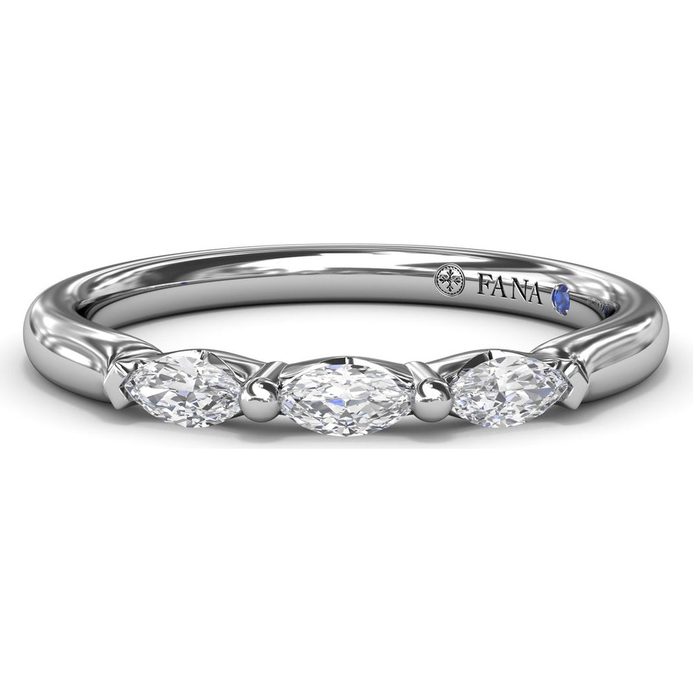 Marquise Diamond Wedding Band with Shared-Prong Setting by Fana - 0.25 Carat Total Diamond Weight