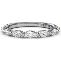 Marquise Diamond Wedding Band with Shared Prongs by Fana - 0.73 Carat Total Diamond Weight