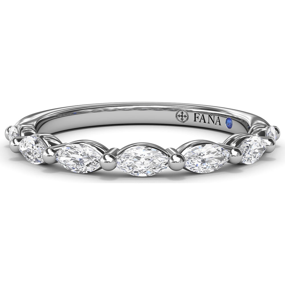 Marquise Diamond Wedding Band with Shared Prongs by Fana - 0.73 Carat Total Diamond Weight