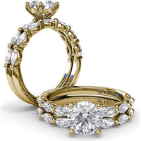 Marquise Diamond Wedding Band with Shared Prongs by Fana - 0.73 Carat Total Diamond Weight