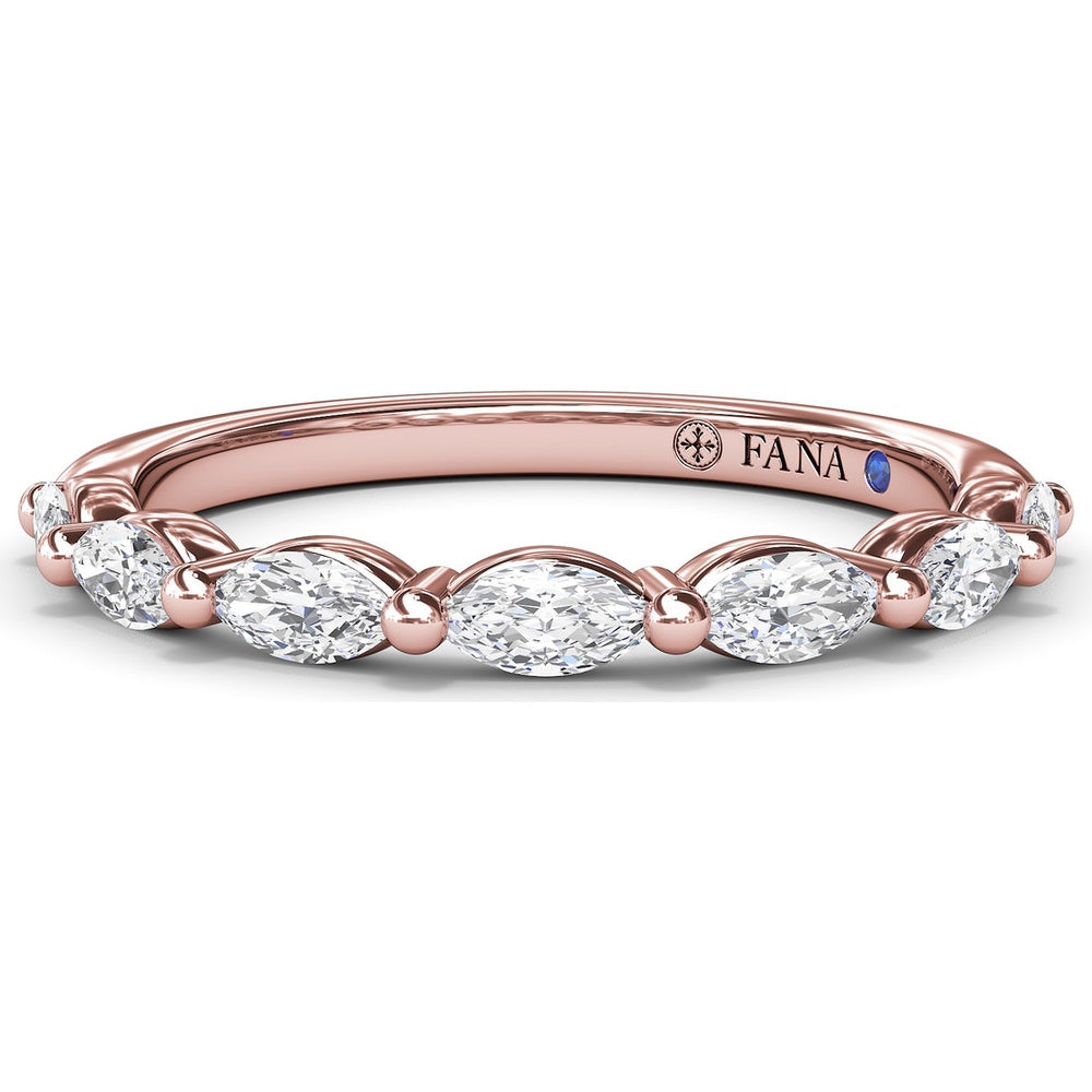 Marquise Diamond Wedding Band with Shared Prongs by Fana - 0.73 Carat Total Diamond Weight