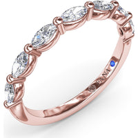 Marquise Diamond Wedding Band with Shared Prongs by Fana - 0.73 Carat Total Diamond Weight