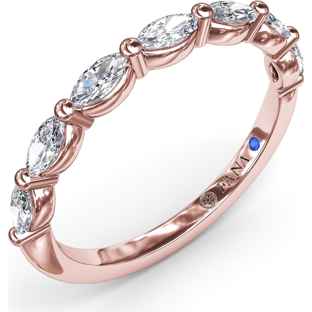 Marquise Diamond Wedding Band with Shared Prongs by Fana - 0.73 Carat Total Diamond Weight