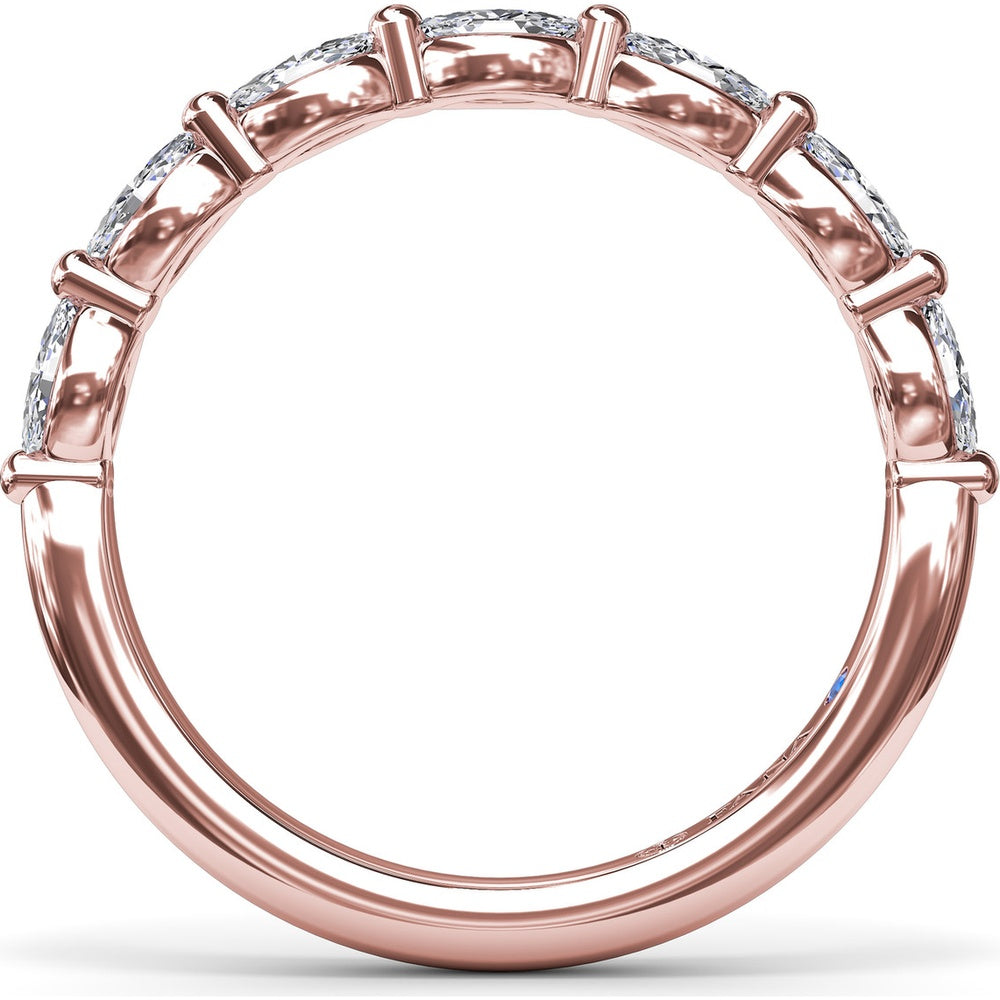 Marquise Diamond Wedding Band with Shared Prongs by Fana - 0.73 Carat Total Diamond Weight