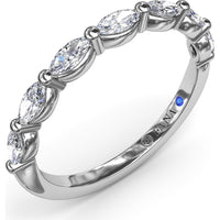 Marquise Diamond Wedding Band with Shared Prongs by Fana - 0.73 Carat Total Diamond Weight