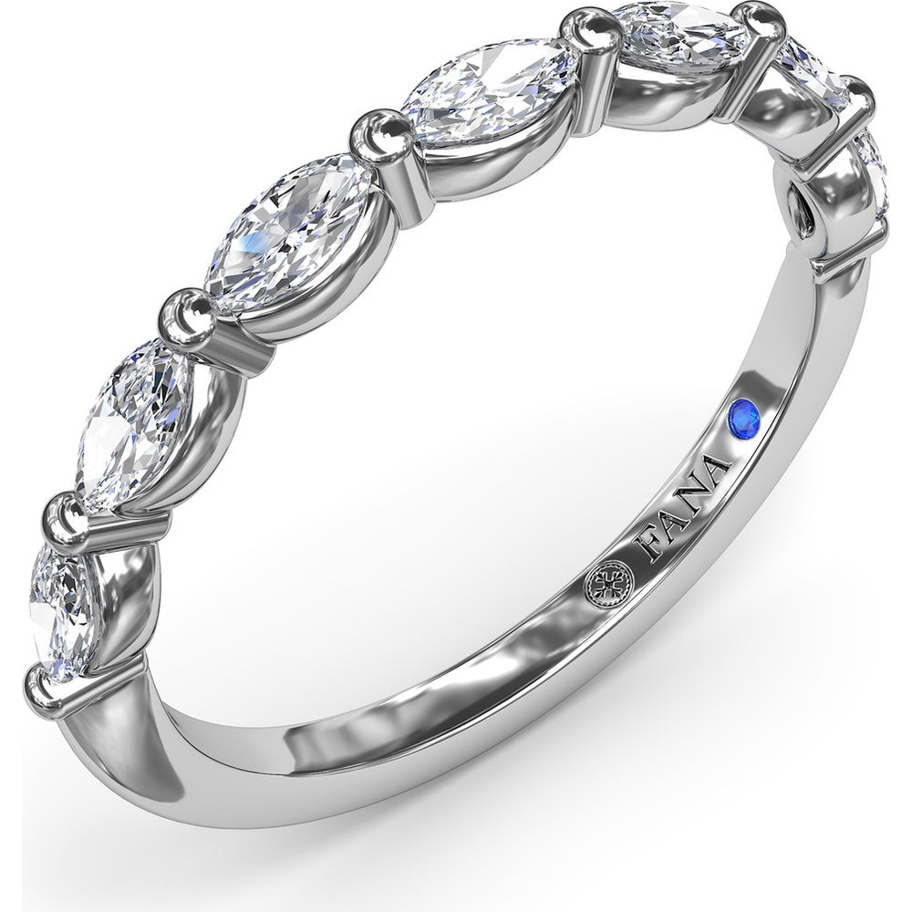 Marquise Diamond Wedding Band with Shared Prongs by Fana - 0.73 Carat Total Diamond Weight