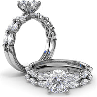 Marquise Diamond Wedding Band with Shared Prongs by Fana - 0.73 Carat Total Diamond Weight