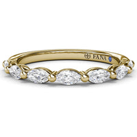 Marquise Diamond Wedding Band with Shared Prongs by Fana - 0.73 Carat Total Diamond Weight