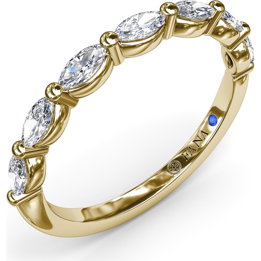 Marquise Diamond Wedding Band with Shared Prongs by Fana - 0.73 Carat Total Diamond Weight