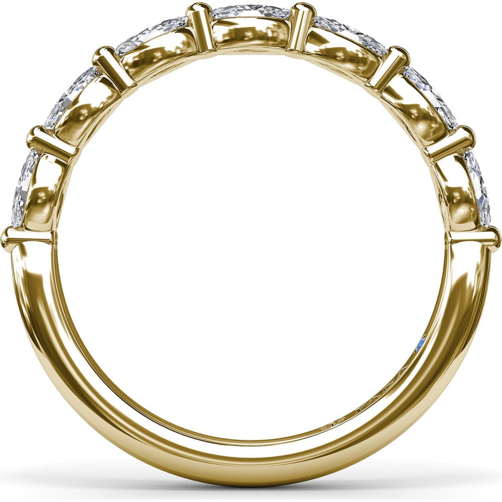 Marquise Diamond Wedding Band with Shared Prongs by Fana - 0.73 Carat Total Diamond Weight