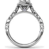 Marquise Engagement Ring Setting with Detailed Milgrain and Pavé Band - 0.29 Carat Total Side Stone Weight by Fana