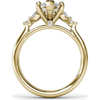 Marquise Engagement Ring Setting with Hidden Halo and Diamond Accents by Fana - 0.25 Carat Total Diamond Weight
