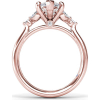 Marquise Engagement Ring Setting with Hidden Halo and Diamond Accents by Fana - 0.25 Carat Total Diamond Weight