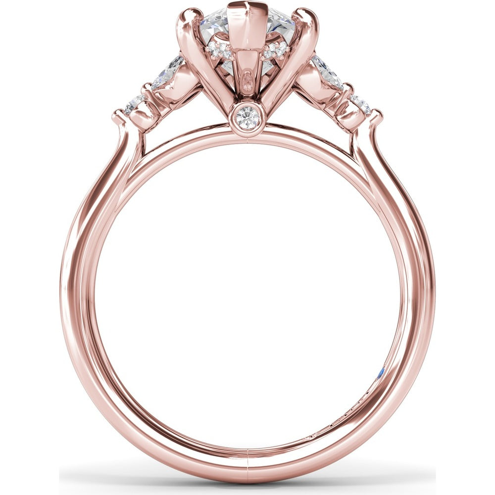 Marquise Engagement Ring Setting with Hidden Halo and Diamond Accents by Fana - 0.25 Carat Total Diamond Weight