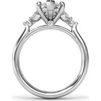 Marquise Engagement Ring Setting with Hidden Halo and Diamond Accents by Fana - 0.25 Carat Total Diamond Weight