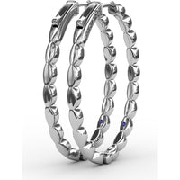 Marquise Link Hoop Earrings with Prong Set Round Diamonds by Fana - 0.47 Carat Total Diamond Weight