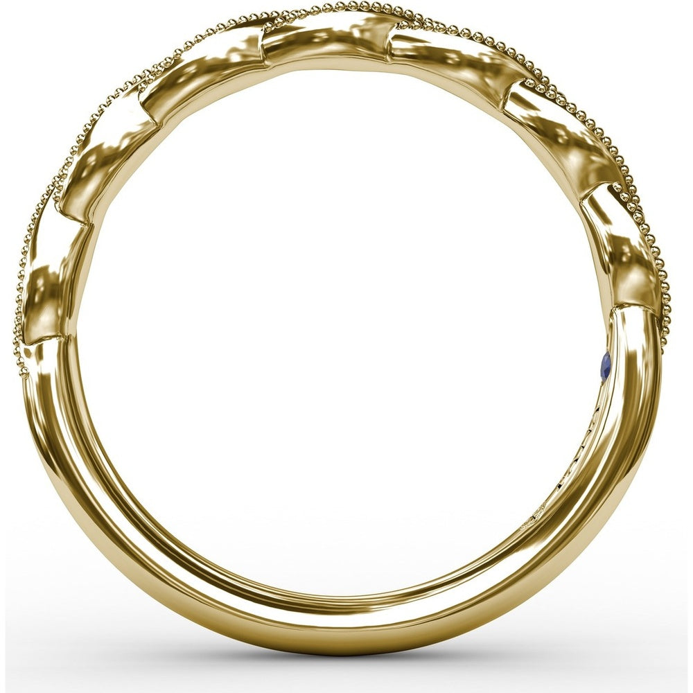 Marquise Motif Diamond Wedding Band with Milgrain Detailing by Fana - 0.12 Carat Total Diamond Weight