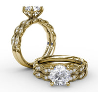 Marquise Motif Diamond Wedding Band with Milgrain Detailing by Fana - 0.12 Carat Total Diamond Weight