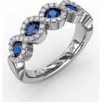 Marquise Sapphire and Diamond Halo Twist Ring by Fana - 1.00 Carat Total Gemstone Weight