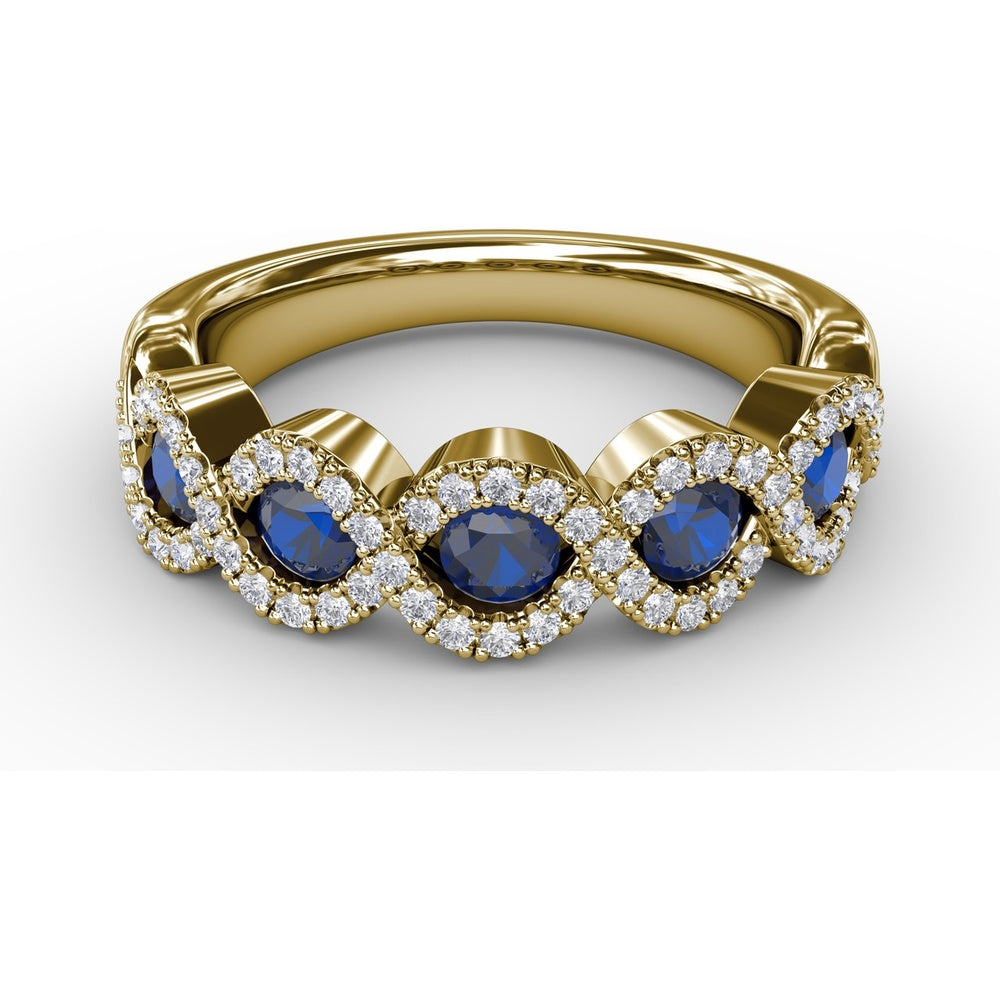 Marquise Sapphire and Diamond Halo Twist Ring by Fana - 1.00 Carat Total Gemstone Weight