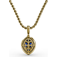 Marquise Sapphire Cluster Pendant with Diamond Halo by Fana - 1.05 Carat Total Gemstone Weight