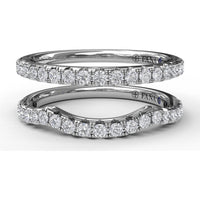 Matching Curved and Straight Diamond Wedding Band Set by Fana - 0.33 Carat Total Diamond Weight