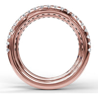 Matching Curved and Straight Diamond Wedding Band Set by Fana - 0.33 Carat Total Diamond Weight