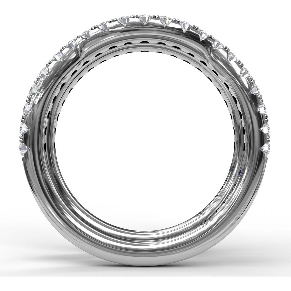 Matching Curved and Straight Diamond Wedding Band Set by Fana - 0.33 Carat Total Diamond Weight