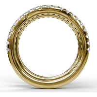Matching Curved and Straight Diamond Wedding Band Set by Fana - 0.33 Carat Total Diamond Weight