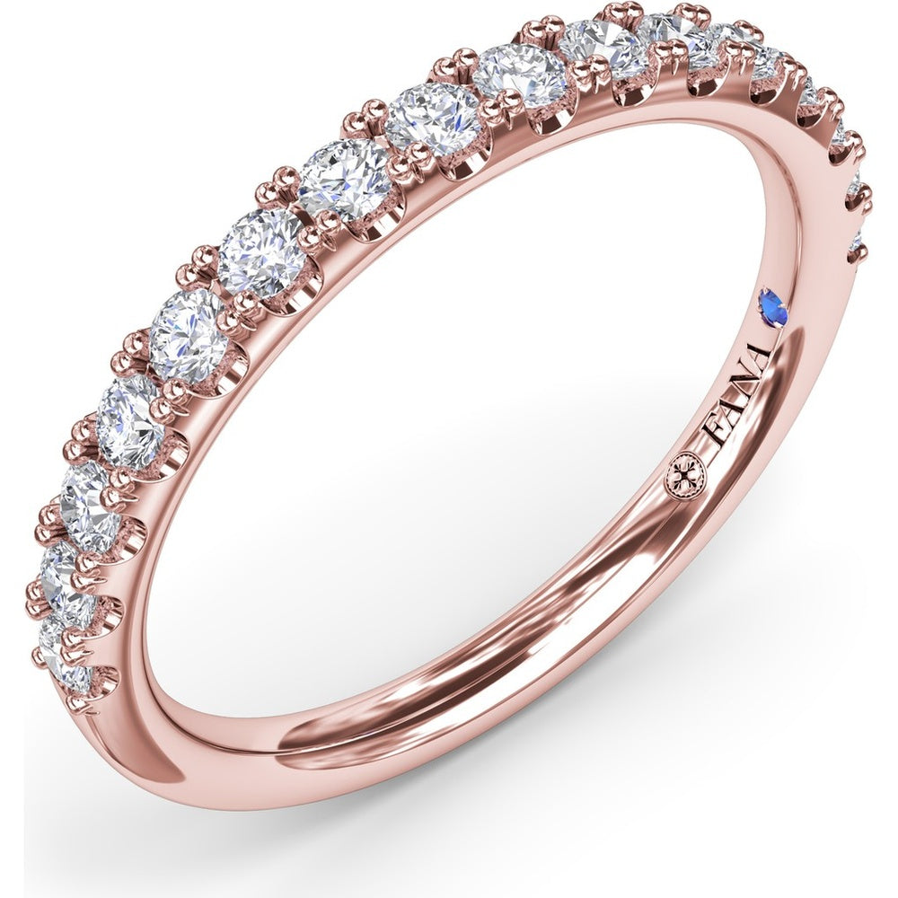 Matching Diamond Wedding Band with Pavé Set Round Diamonds by Fana - 0.40 Carat Total Diamond Weight