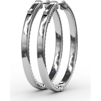 Medium Hoop Earrings with Knife Edge Setting and Pavé Round Diamonds by Fana - 1.92 Carat Total Diamond Weight