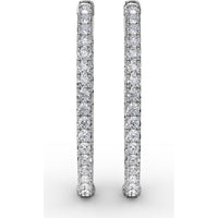 Medium Hoop Earrings with Pavé Set Round Diamonds by Fana - 2.98 Carat Total Diamond Weight