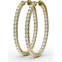 Medium Hoop Earrings with Pavé Set Round Diamonds by Fana - 2.98 Carat Total Diamond Weight