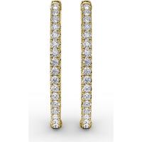 Medium Hoop Earrings with Pavé Set Round Diamonds by Fana - 2.98 Carat Total Diamond Weight
