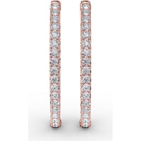 Medium Hoop Earrings with Pavé Set Round Diamonds by Fana - 2.98 Carat Total Diamond Weight