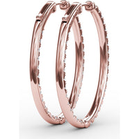 Medium Hoop Earrings with Pavé Set Round Diamonds by Fana - 2.98 Carat Total Diamond Weight