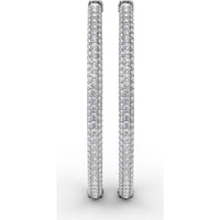 Medium Hoop Earrings with Shared-Prong Round Pavé Diamonds by Fana - 4.38 Carat Total Diamond Weight
