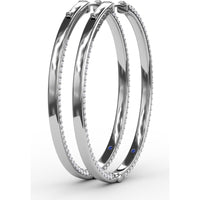 Medium Hoop Earrings with Shared-Prong Round Pavé Diamonds by Fana - 4.38 Carat Total Diamond Weight
