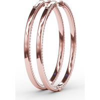 Medium Hoop Earrings with Shared-Prong Round Pavé Diamonds by Fana - 4.38 Carat Total Diamond Weight
