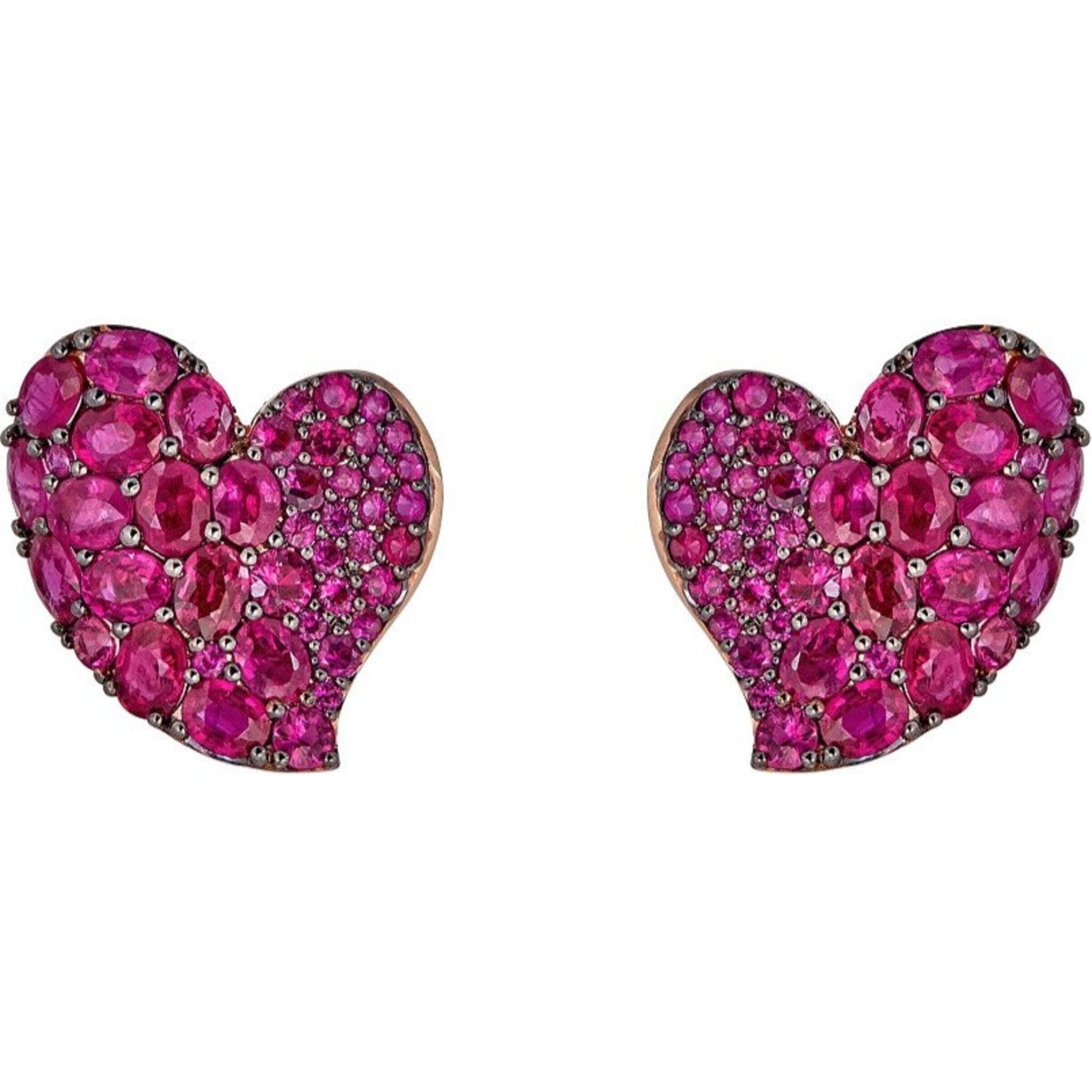 Swarovski pink 2025 heart earrings