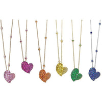 Piranesi - Medium Wave Heart Necklace in Orange Sapphire - 18K Rose Gold