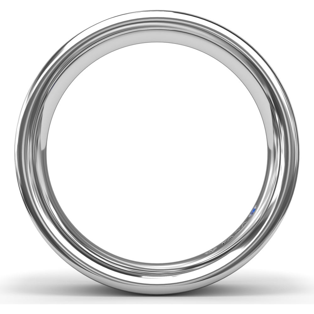 Men's High Polish Band with Double Groove Detailing - 6mm Width by Fana