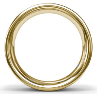 Men's High Polish Band with Double Groove Detailing - 6mm Width by Fana