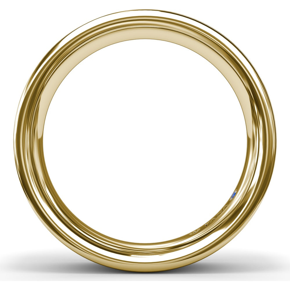 Men's High Polish Band with Double Groove Detailing - 6mm Width by Fana