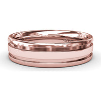 Men's High Polish Band with Double Groove Detailing - 6mm Width by Fana