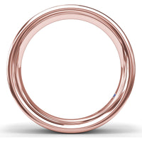 Men's High Polish Band with Double Groove Detailing - 6mm Width by Fana
